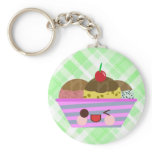 Kawaii Ice Cream Sundae Flavors Delicious Plaid keychains