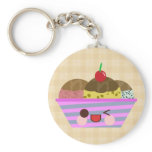Kawaii Ice Cream Sundae Flavors Delicious Plaid keychains