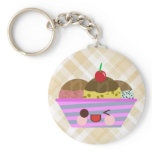 Kawaii Ice Cream Sundae Flavors Delicious Plaid keychains
