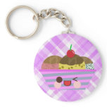 Kawaii Ice Cream Sundae Flavors Delicious Plaid keychains