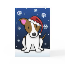 Kawaii Jack Russell Terrier Christmas Card by MenagerieMayhem Kawaii Jack Russell Terrier Christmas Card