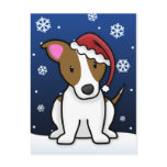 Kawaii Jack Russell Terrier Christmas Postcard
