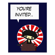 kawaii japan ninja invitation