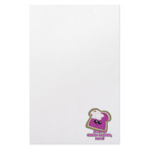 Kawaii Jelly and Cream Cheese Toast Stationery Design
