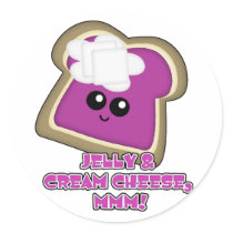 Kawaii Jelly and Cream Cheese Toast stickers
