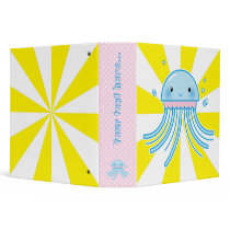 Kawaii jellyfish 3 ring binders