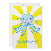 Kawaii jellyfish personalized invite