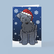 Kawaii Kerry Blue Terrier Christmas Card cards
