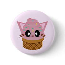 kawaii kitty cone ice cream cat meow buttons
