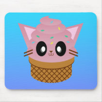 kawaii kitty cone ice cream cat mousepads