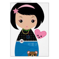 Kawaii Kokeshi Card