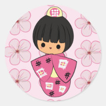 Kawaii Kokeshi Doll stickers
