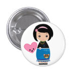 Kawaii Kokeshi Pin buttons