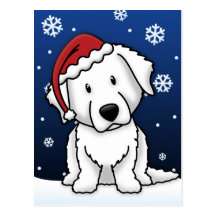 Kawaii Kuvasz Christmas Postcard