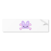 kawaii lavender crossbones bunny bumper stickers