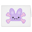 kawaii lavender crossbones bunny cards