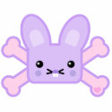 kawaii lavender crossbones bunny photo sculptures