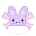 kawaii lavender crossbones bunny stickers