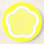 Kawaii Lemon Yellow Sunshine Blossom coasters