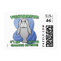 Kawaii Manatee Postage Stamps