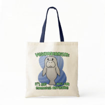 Kawaii Manatee Tote Bag by ZoologicallyInclined Kawaii Manatee Tote Bag