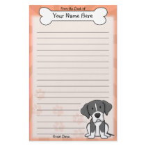 Kawaii Mantle Great Dane Stationery by MenagerieMayhem Kawaii Mantle Great Dane Stationery