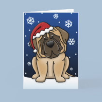 Kawaii Mastiff Christmas Card cards