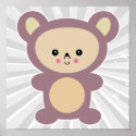 kawaii mauve teddy bear
