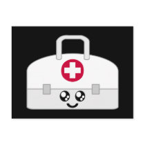 KAWAII MEDICAL NURSE BAG HAPPY FACE postcards by kawaiifiveo KAWAII MEDICAL NURSE BAG HAPPY FACE postcards