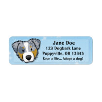 Kawaii Merle Australian Shepherd Custom Return Address Label