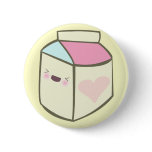 kawaii milk carton happy face cute friend button