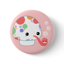 Kawaii Mushroom with Pipe Buttons