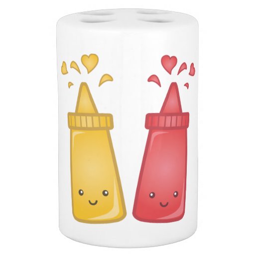 Kawaii Mustard and Ketchup Soap Dispenser Set Zazzle