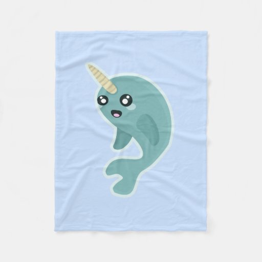 Kawaii Narwhal Fleece Blanket | Zazzle