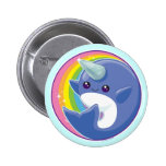 Kawaii Narwhal Pinback Button