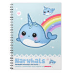 Kawaii narwhals spiral notebooks