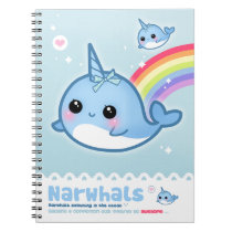 Kawaii narwhals notebooks