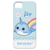 Kawaii narwhals with rainbow casemate cases