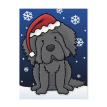 Kawaii Newfoundland Christmas Postcard