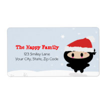 Kawaii Ninja Christmas Address Labels labels