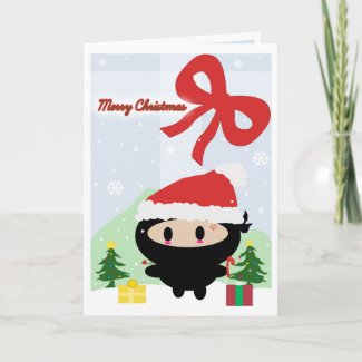 Kawaii Ninja Christmas Card card