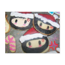 Kawaii Ninja Christmas Cookies Postcard