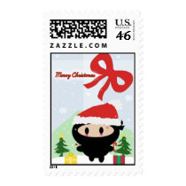 Kawaii Ninja Christmas Postage stamps