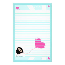 Kawaii Ninja  Heart Balloon Stationery stationery