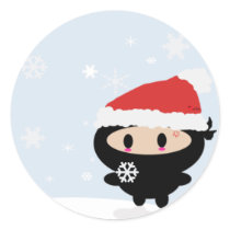 Kawaii Ninja Santa Stickers stickers