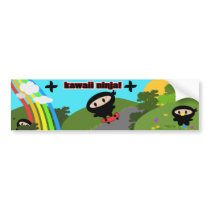 Kawaii Ninja Skateboard Bumper Sticker bumper stickers