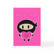 Kawaii Ninja Valentine's Day Card cards