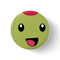 Kawaii Olive Face Button