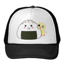 Kawaii "Onigiri" Rice Ball with Ejiki the Chick Mesh Hats