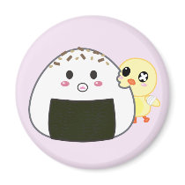 Kawaii "Onigiri" Rice Ball with Ejiki the Chick magnets by sugaroverkill Kawaii "Onigiri" Rice Ball with Ejiki the Chick magnets